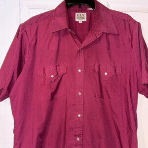 Ely Cattleman Red Casual Button Down Shirt